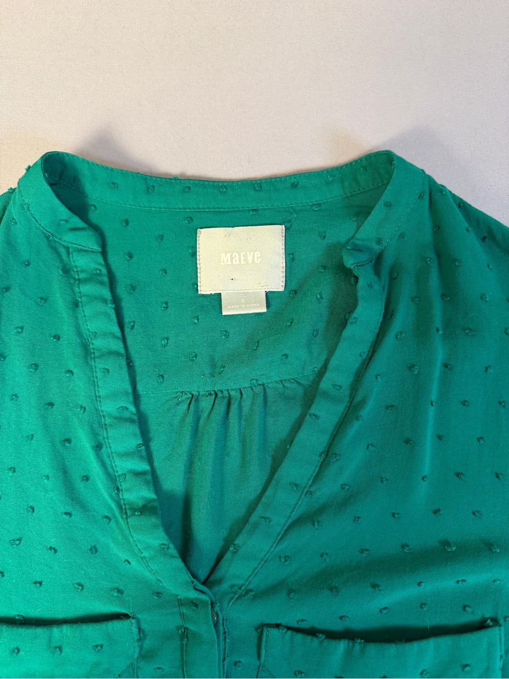 Women’s Anthropology Maeve Long Sleeve Blouse Size 0 in Emerald Green - Picture 4 of 8
